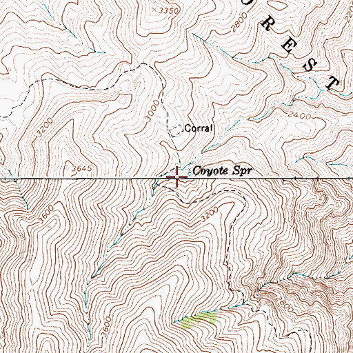 Topographic Map of Coyote Spring, OR