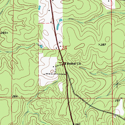 Topographic Map of Bethel Church, AL
