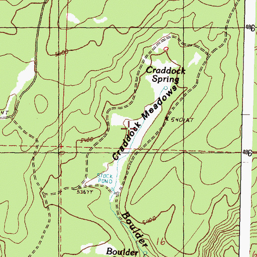 Topographic Map of Craddock Meadows, OR