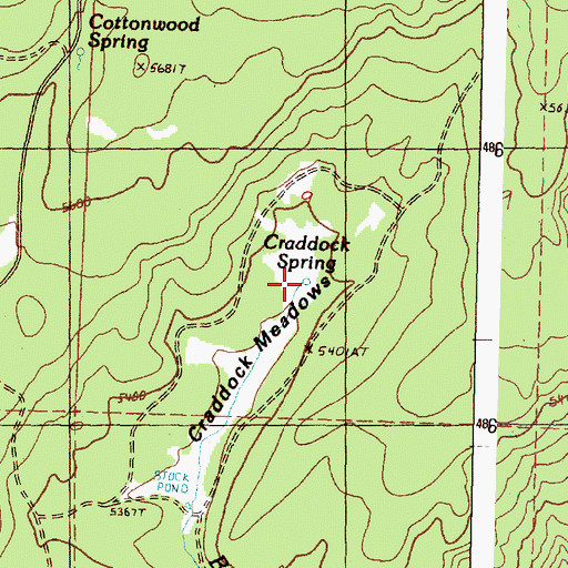 Topographic Map of Craddock Spring, OR