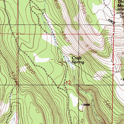 Topographic Map of Craft Spring, OR