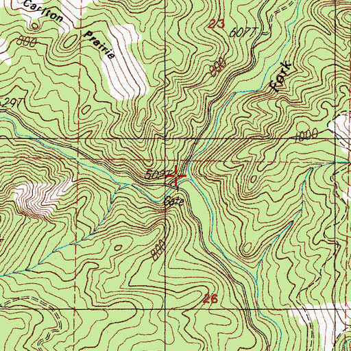 Topographic Map of Carlton Creek, OR