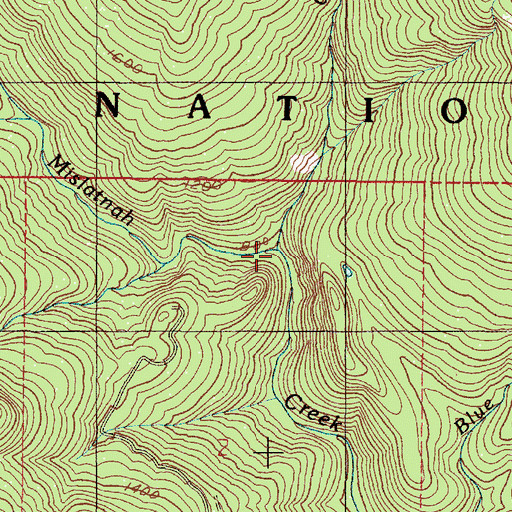 Topographic Map of Craggie Creek, OR