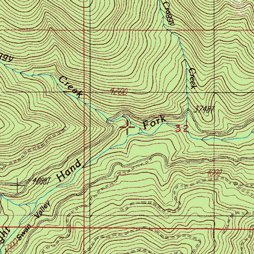 Topographic Map of Craggy Creek, OR