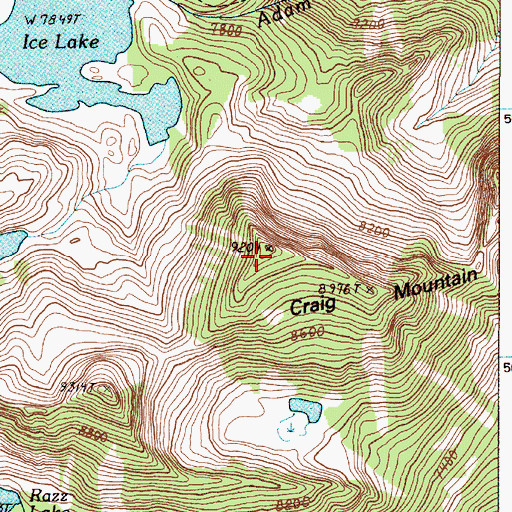 Topographic Map of Craig Mountain, OR