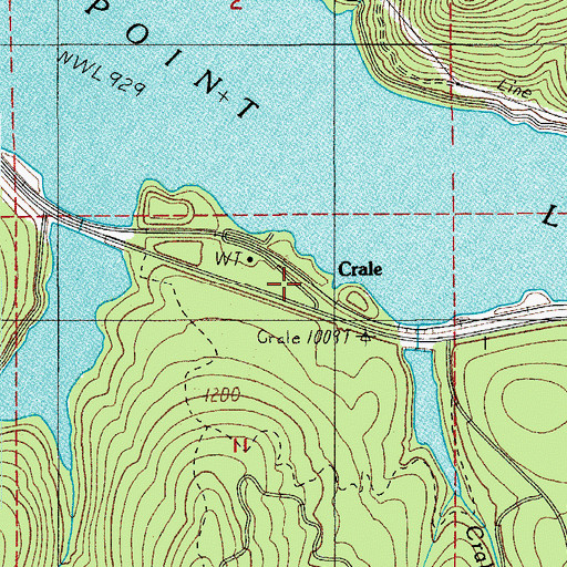 Topographic Map of Crale, OR