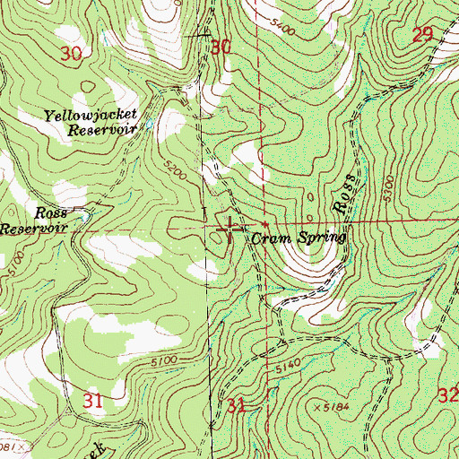 Topographic Map of Cram Spring, OR
