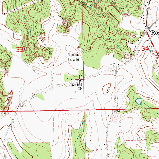 Topographic Map of Bethel Church, AL