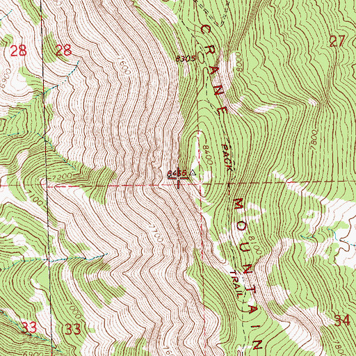 Topographic Map of Crane Mountain, OR