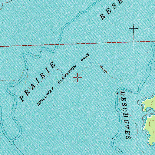 Topographic Map of Crane Prairie Reservoir, OR