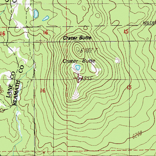 Topographic Map of Crater Butte, OR