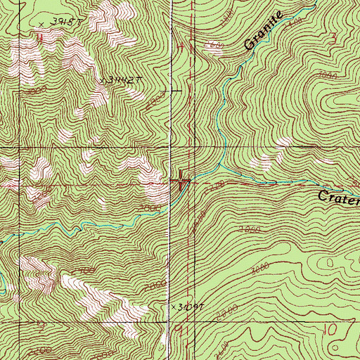 Topographic Map of Crater Creek, OR