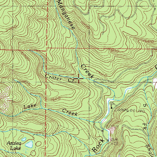 Topographic Map of Crater Creek, OR