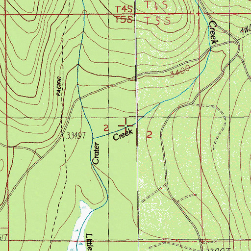Topographic Map of Crater Creek, OR