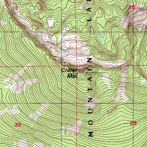 Topographic Map of Crater Mountain, OR