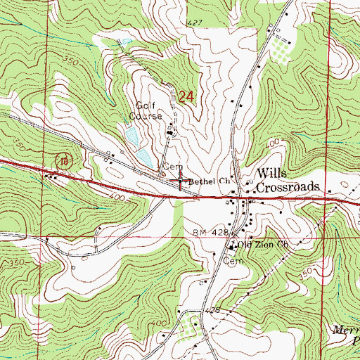 Topographic Map of Bethel Church, AL