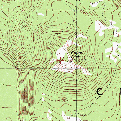 Topographic Map of Crater Peak, OR