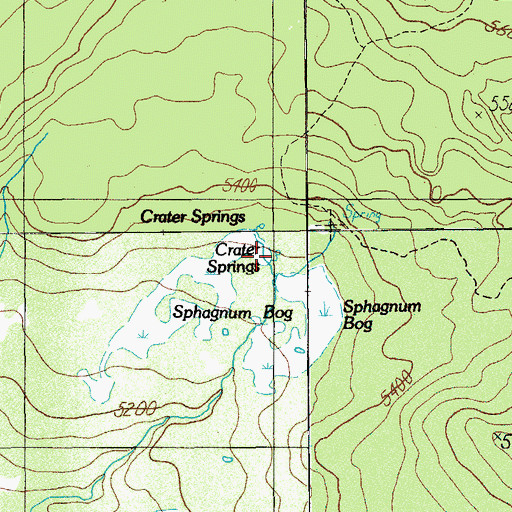 Topographic Map of Crater Springs, OR