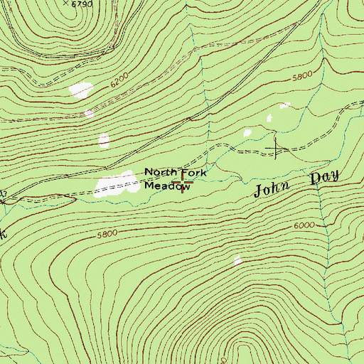 Topographic Map of Crawfish Creek, OR