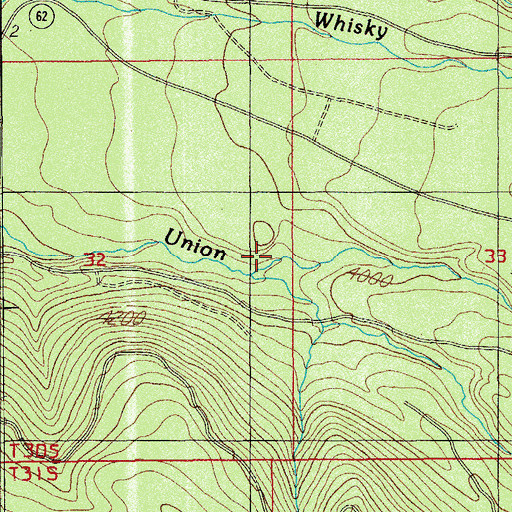 Topographic Map of Crawford Creek, OR