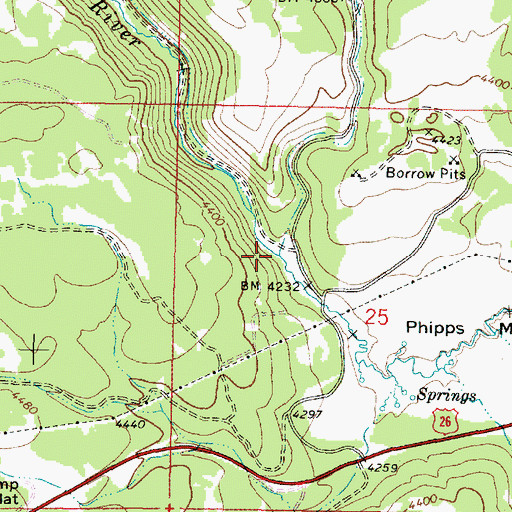 Topographic Map of Crawford Creek, OR