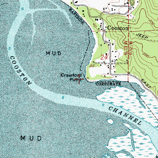 Topographic Map of Crawford Point, OR
