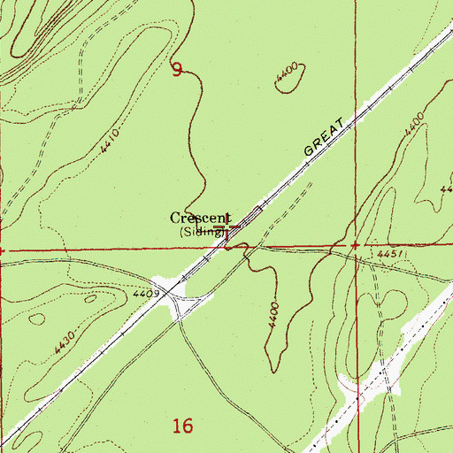 Topographic Map of Crescent Siding, OR