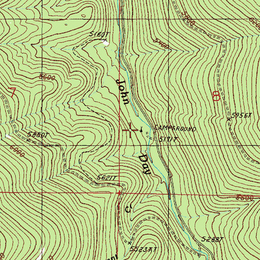 Topographic Map of Crescent Recreation Site, OR