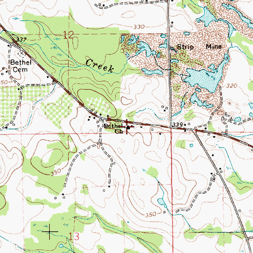 Topographic Map of Bethel Church, AL