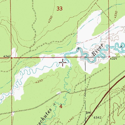 Topographic Map of Crescent Creek, OR