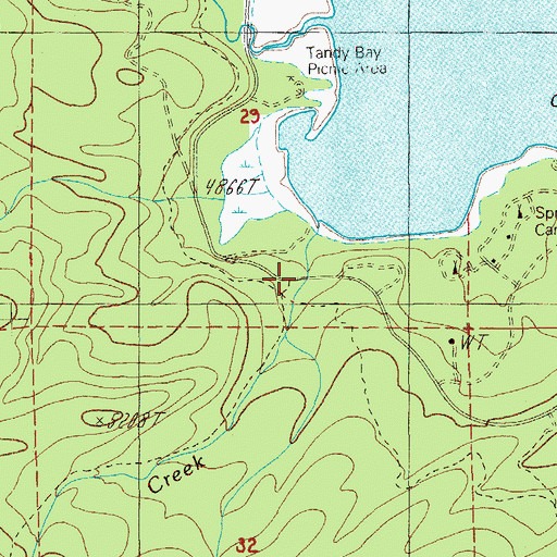 Topographic Map of Crescent Lake Recreation Site, OR