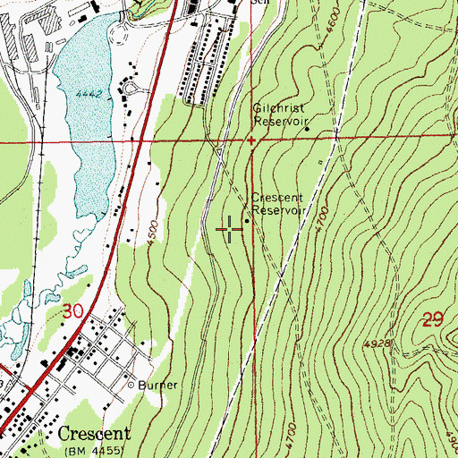 Topographic Map of Crescent Reservoir, OR