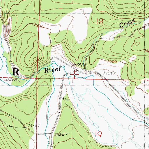 Topographic Map of Cress Creek, OR