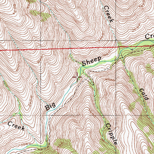Topographic Map of Cripple Creek, OR
