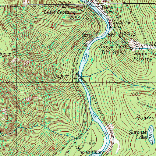 Topographic Map of Cripple Creek, OR