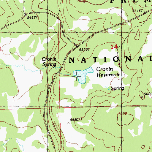 Topographic Map of Cronin Reservoir, OR