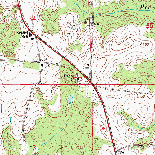 Topographic Map of Bethel Baptist Church, AL