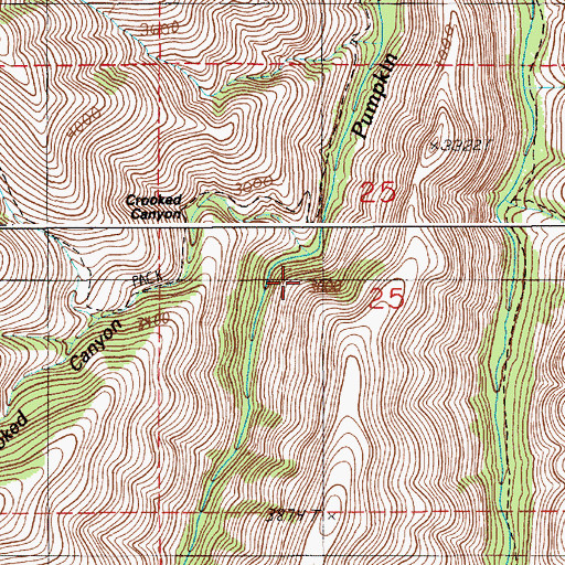 Topographic Map of Crooked Canyon, OR
