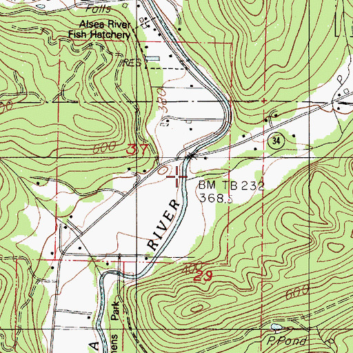 Topographic Map of Crooked Creek, OR