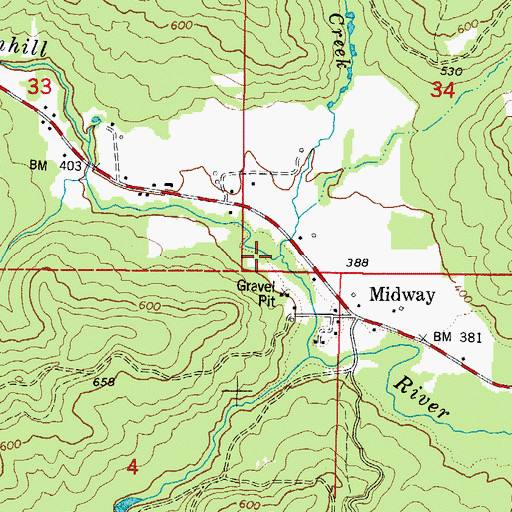 Topographic Map of Crooked Creek, OR