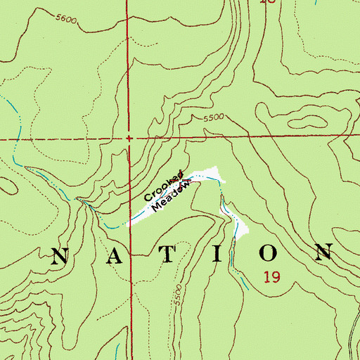 Topographic Map of Crooked Meadow, OR