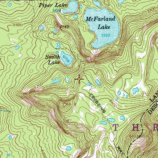 Topographic Map of Crossing Way, OR