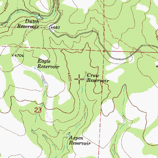 Topographic Map of Crow Reservoir, OR