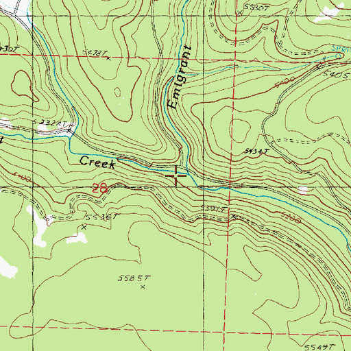 Topographic Map of Crowsfoot Creek, OR
