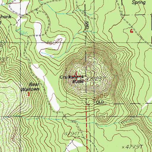 Topographic Map of Cruikshank Butte, OR