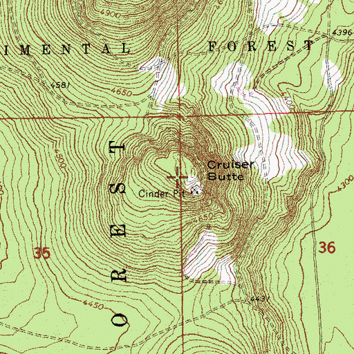 Topographic Map of Cruiser Butte, OR
