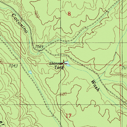 Topographic Map of Skinner Tank, AZ