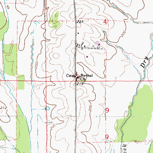 Topographic Map of Bethel Church, AL