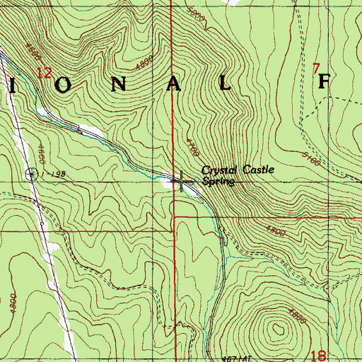 Topographic Map of Crystal Castle Spring, OR