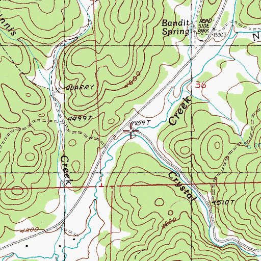 Topographic Map of Crystal Creek, OR